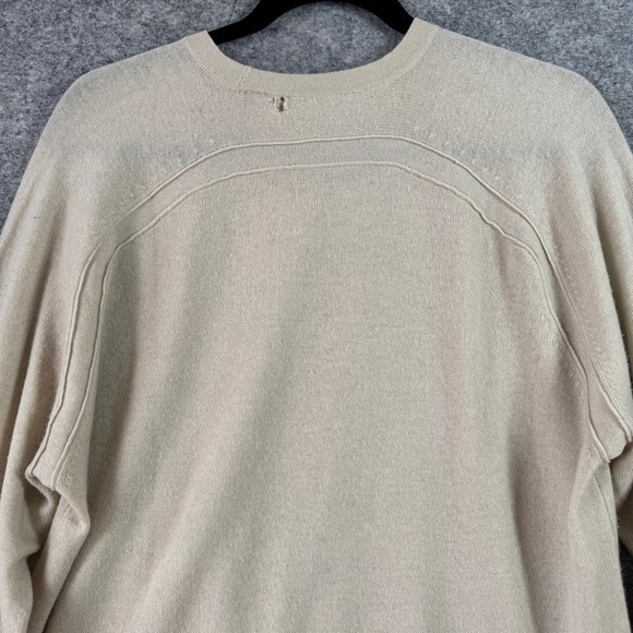 Ted Baker Beige Wool Cashmere Sweater Size M Classic Knit Pullover with Flaw - Picture 9 of 13